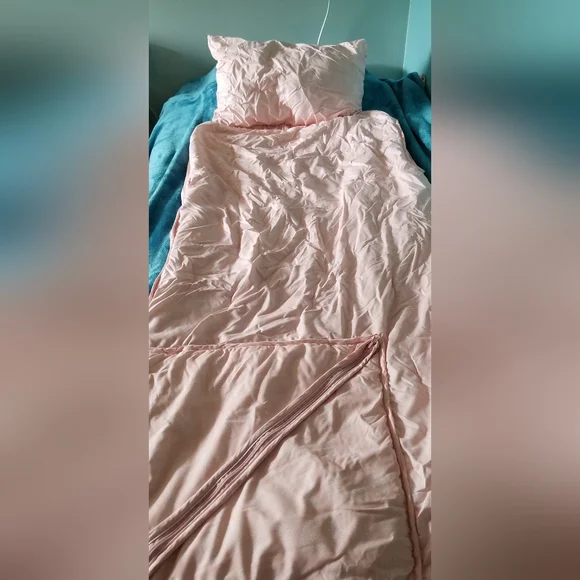 Pink Heart Pillow Sleeping Bag - Picture 3 of 8